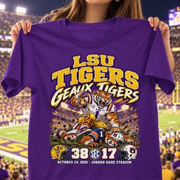LSU Tigers 38 17 Win Over Auburn Tigers Game Day Shirt - Purple