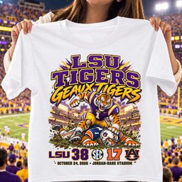 LSU Tigers 38 17 Win Over Auburn Tigers Game Day Shirt - White