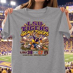 LSU Tigers 38 17 Win Over Auburn Tigers Game Day Shirt - Sport Grey
