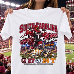 South Carolina Gamecocks 48 Yards To Victory 27 24 Game Day Shirt - White