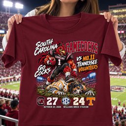 South Carolina Gamecocks 27 24 Win Over Tennessee Volunteers Game Day Shirt - Maroon