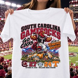 South Carolina Gamecocks 27 24 Win Over Tennessee Volunteers Game Day Shirt - White