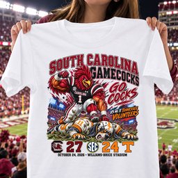South Carolina Gamecocks 27 24 Win Over Tennessee Volunteers Game Day Shirt - White