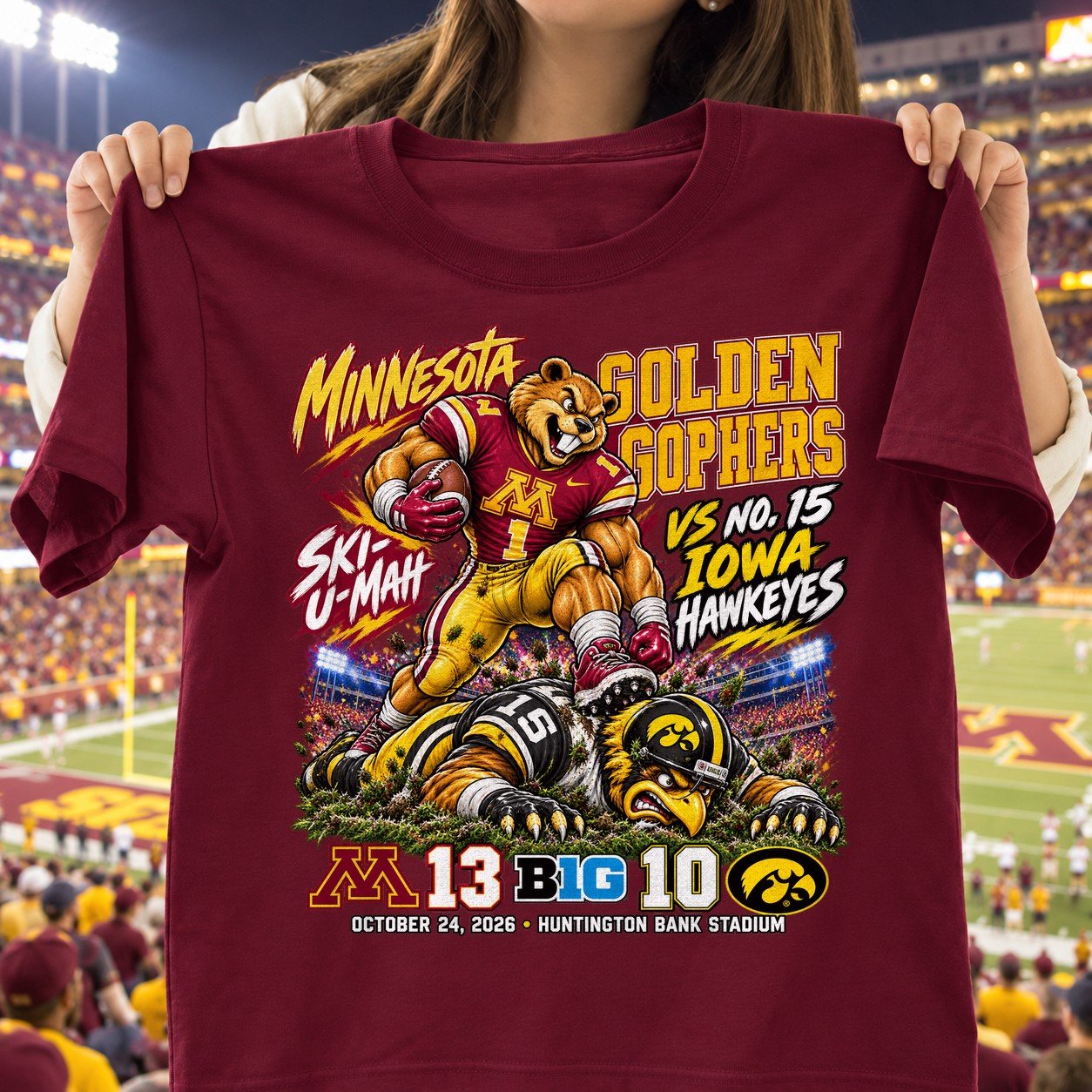 Minnesota Golden Gophers 13 10 Win Over Iowa Hawkeyes Game Day Shirt - Maroon