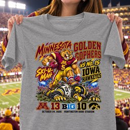 Minnesota Golden Gophers 13 10 Win Over Iowa Hawkeyes Game Day Shirt - Sport Grey