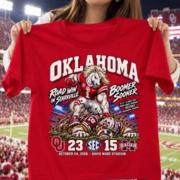 Oklahoma Sooners Road Win In Starkville 23 15 Game Day Shirt - Red