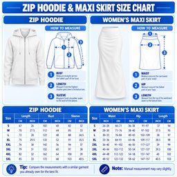 Florida Gators | Premium NCAA Team Spirit Zip Hoodie & Maxi Skirt Set TD size chart