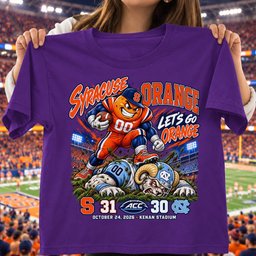 Syracuse Orange 31 30 Win Over North Carolina Tar Heels Game Day Shirt - Purple