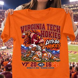Virginia Tech Hokies 20 16 Win Over Clemson Tigers Game Day Shirt - Orange