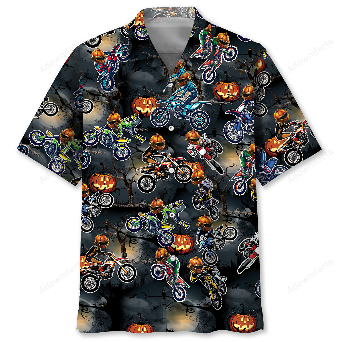 Dirt Bike Halloween Night Hawaiian Shirt