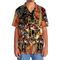 Patriotic Dirt Bike Racing Hawaiian Shirt