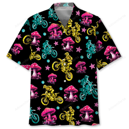 Magic Mushroom Dirt Bike Racing Hawaiian Shirt