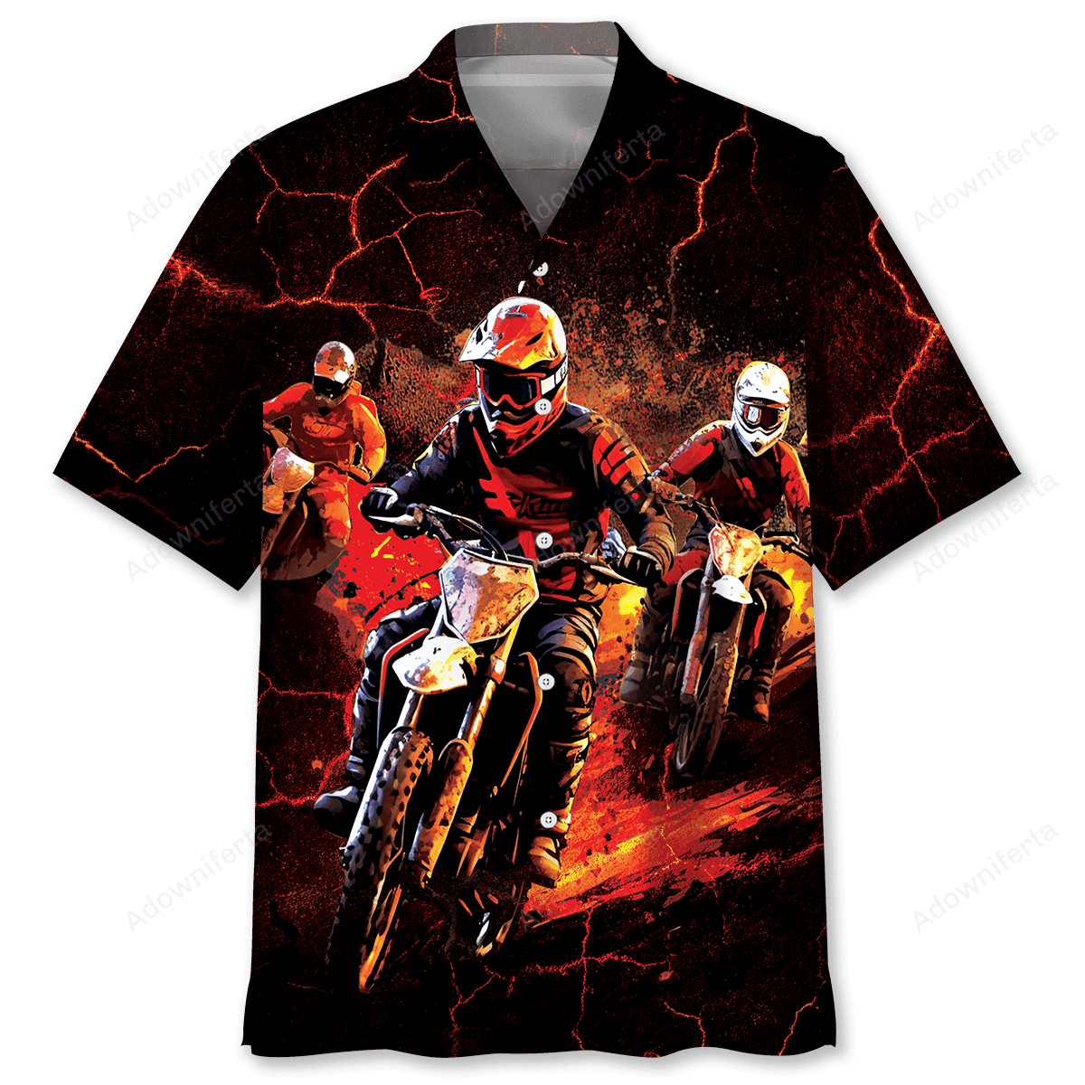 Red Dirt Bike Racing Hawaiian Shirt