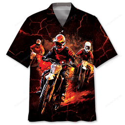 Red Dirt Bike Racing Hawaiian Shirt