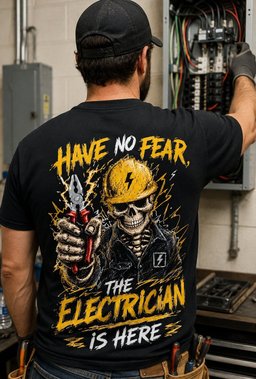 No Fear Electrician Skull T-Shirt Hoodie & More