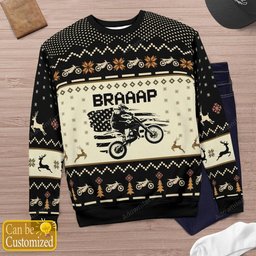 Personalized Dirt Bike Xmas Vintage AOP Shirt