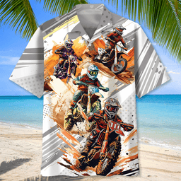 Sport Dirt Bike Racing Style Hawaiian Shirt