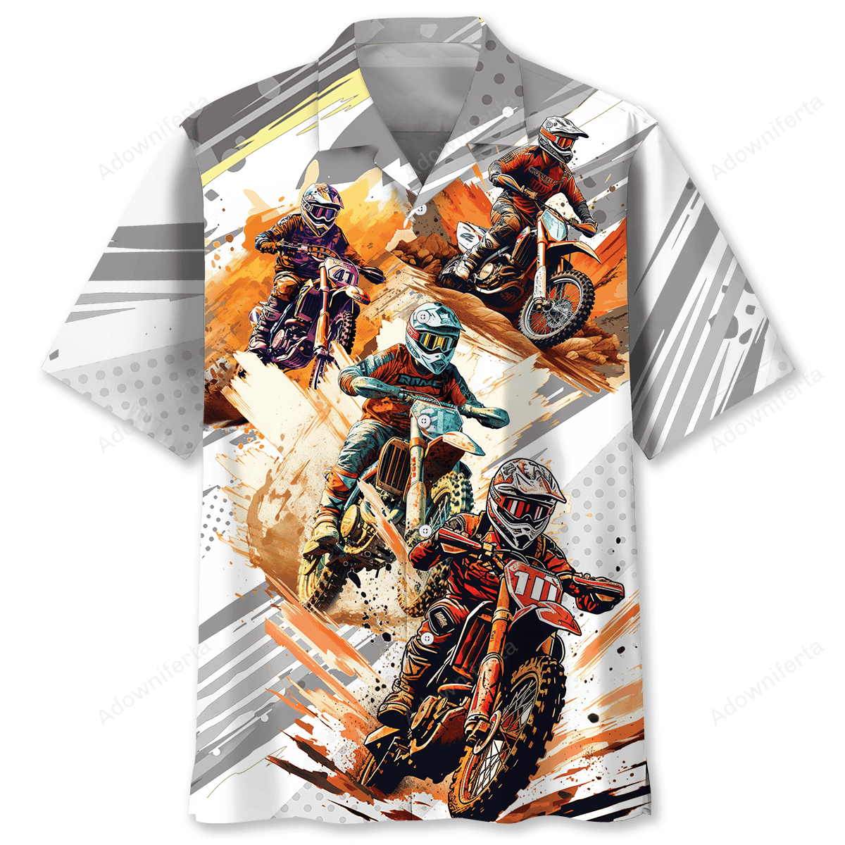 Sport Dirt Bike Racing Style Hawaiian Shirt