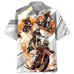 Sport Dirt Bike Racing Style Hawaiian Shirt