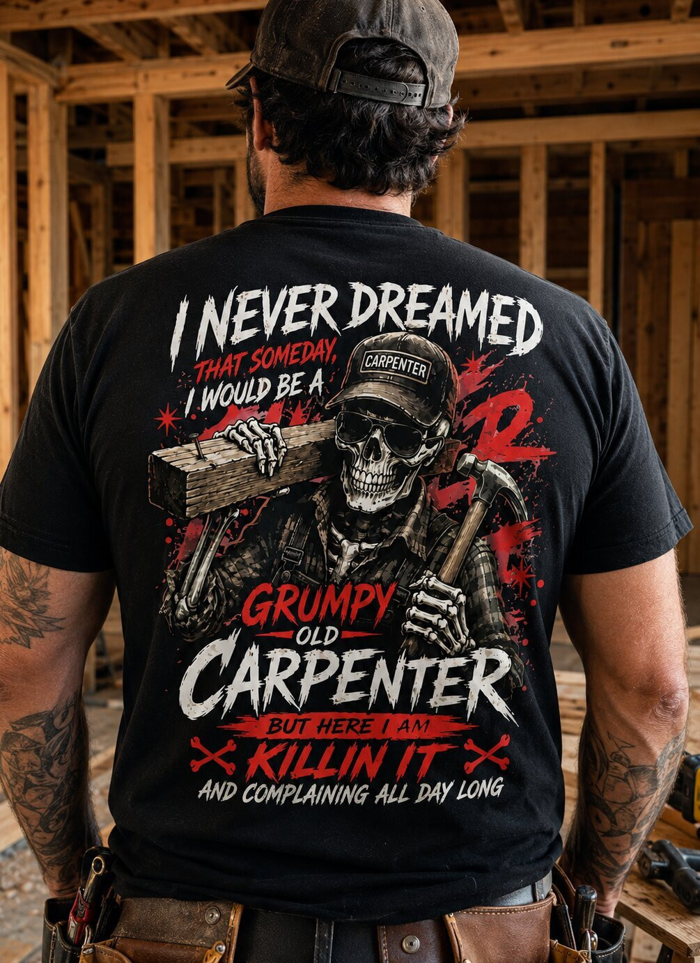 Grumpy Old Carpenter - T-Shirt Hoodie & More