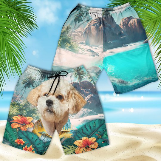 Maltipoo - 3D Men's Beach Short
