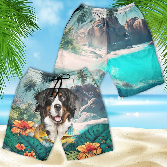 Greater Swiss Mountain Dog - 3D Men's Beach Short