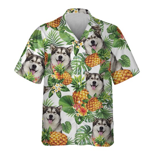 Alaskan Malamute - Tropical Pattern Hawaiian Shirt