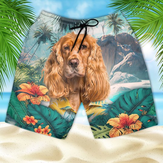 Cocker Spaniel - 3D Men's Beach Short