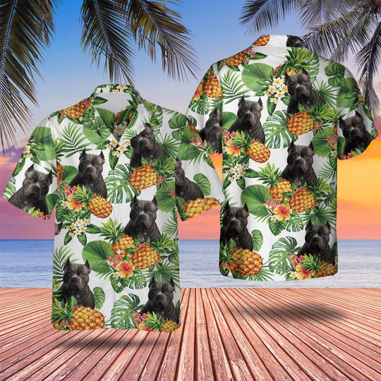 American Bully AI - Tropical Pattern Hawaiian Shirt