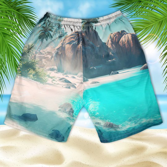 Boston Terrier - 3D Men's Beach Short