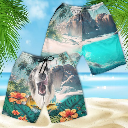 Borzoi - 3D Men's Beach Short