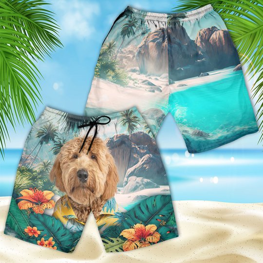Goldendoodle - 3D Men's Beach Short