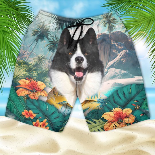 Karelian Bear Dog - 3D Men's Beach Short