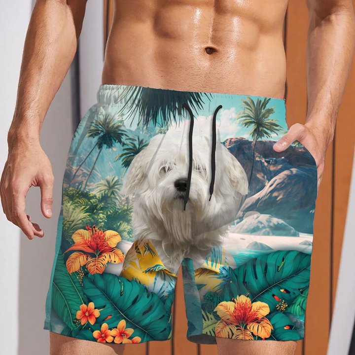Coton de Tulear - 3D Men's Beach Short
