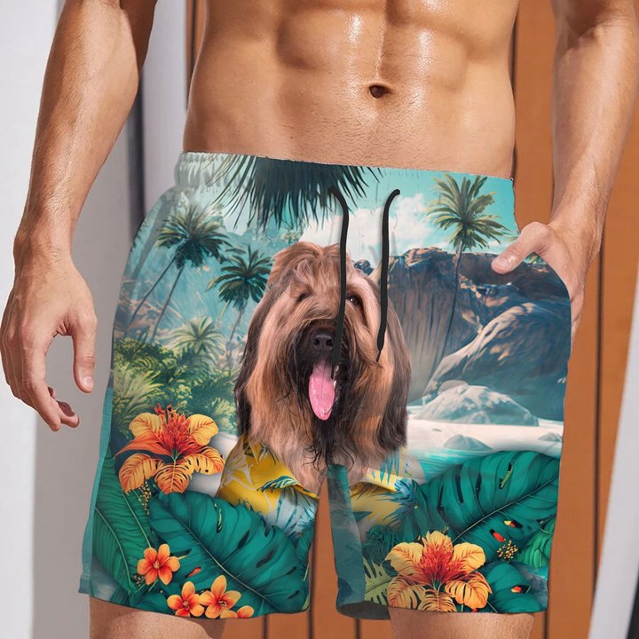 Briard - 3D Men's Beach Short