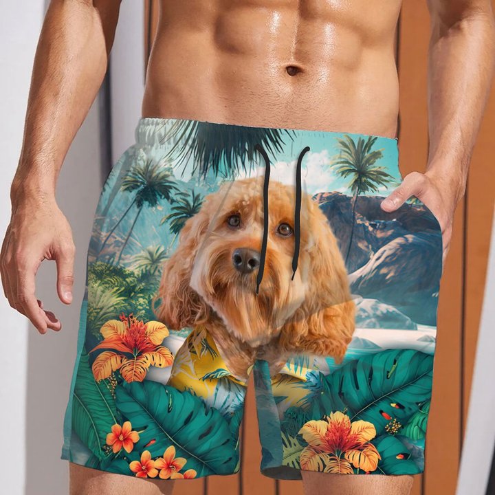 Cavapoo - 3D Men's Beach Short