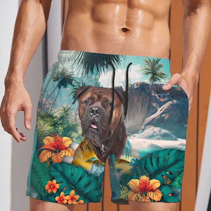 Bullmastiff - 3D Men's Beach Short