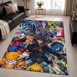 Yu-Gi-Oh Characters 1 Area Rug - Yu-Gi-Oh Floor Mat
