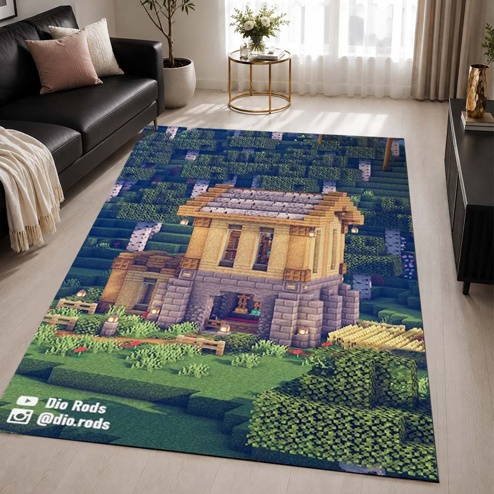 Simple Birch House in Minecraft Rug - Minecraft Carpet
