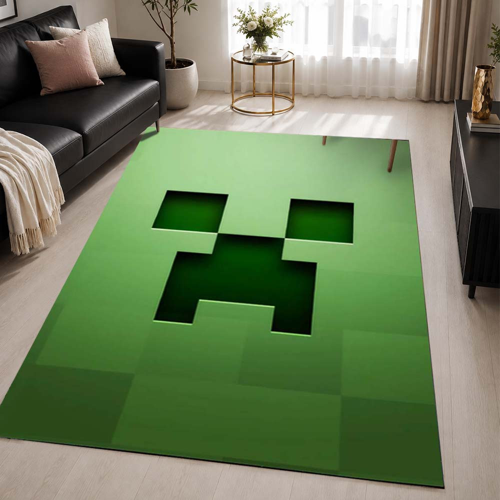 Minecraft Creeper Green Face Rug - Minecraft Carpet