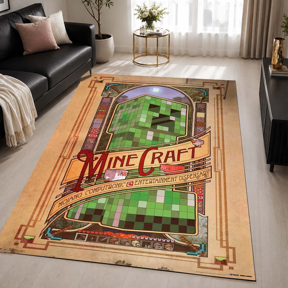 Minecraft Creeper and Characters Rug - Minecraft Carpet