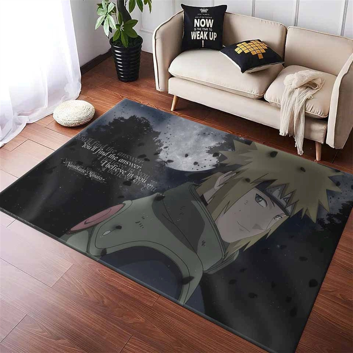 Naruto Eclair Yellow Konoha Rug