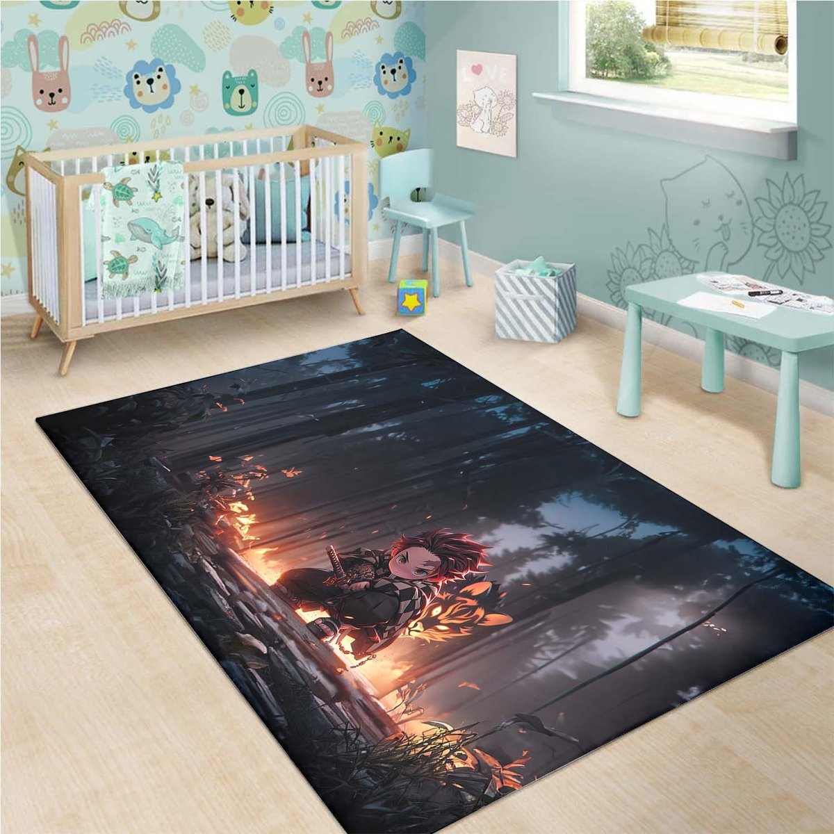 Tanjiro Kamado Cute Anime Rug
