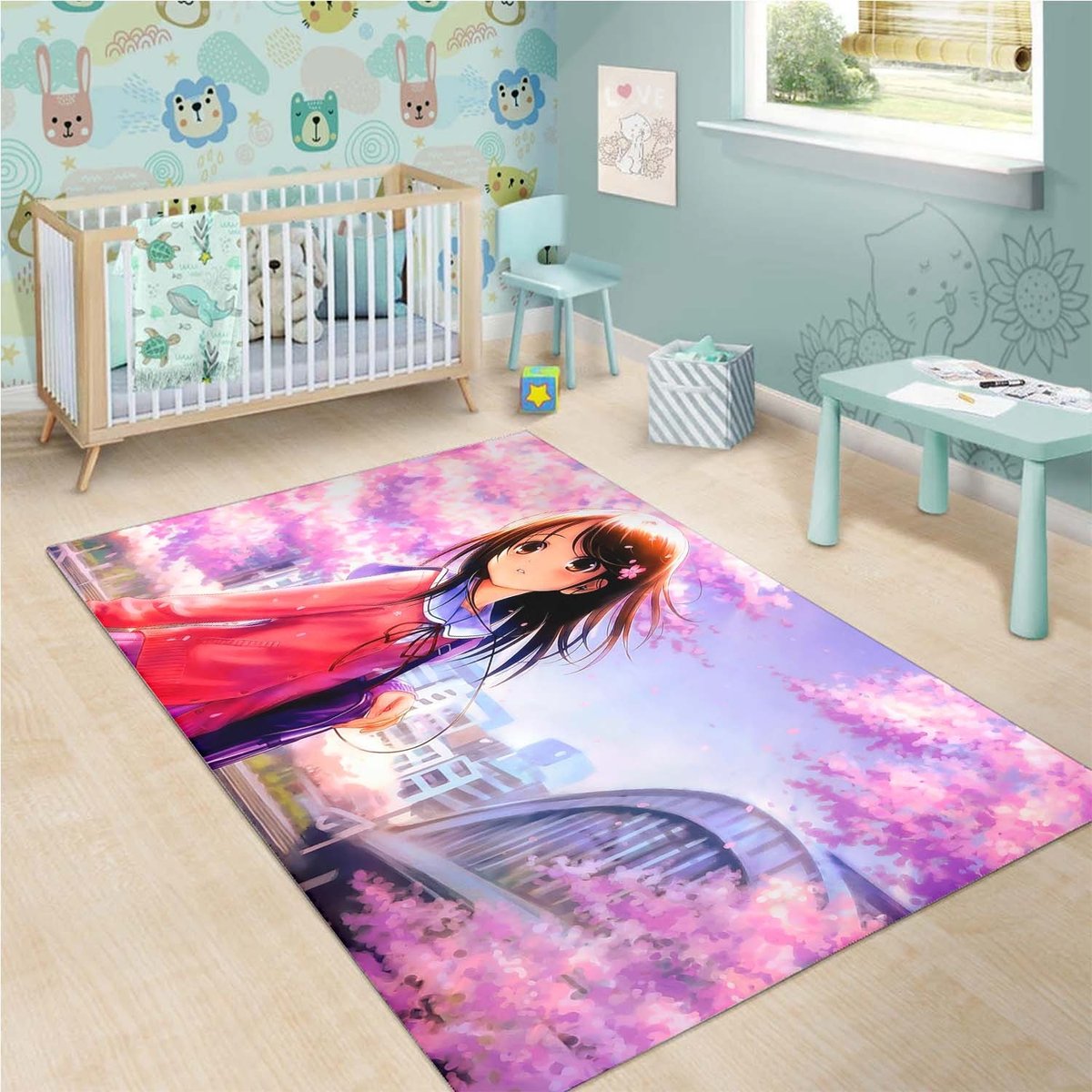 Pretty Anime Girl Rug