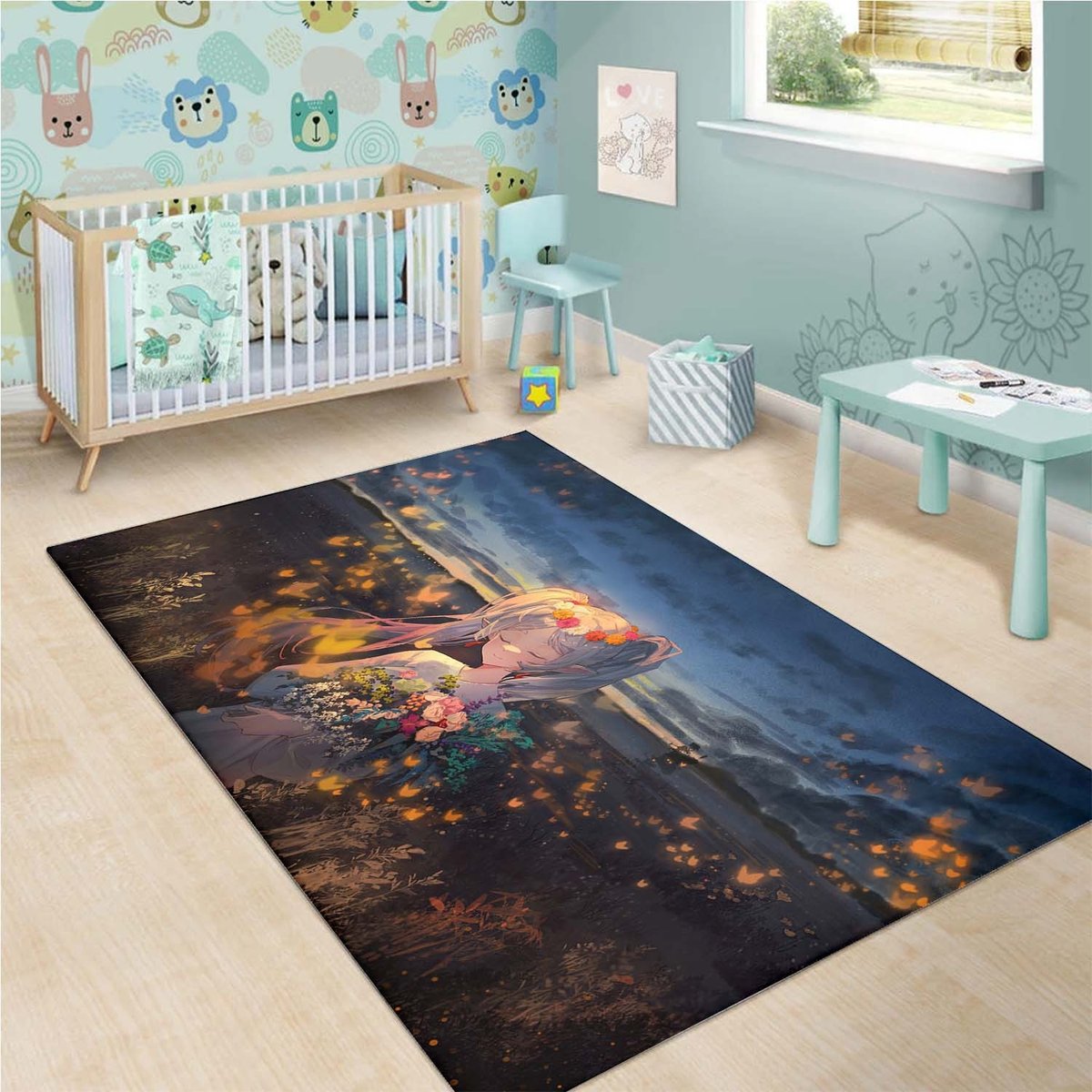 Frieren Anime Girl Rug
