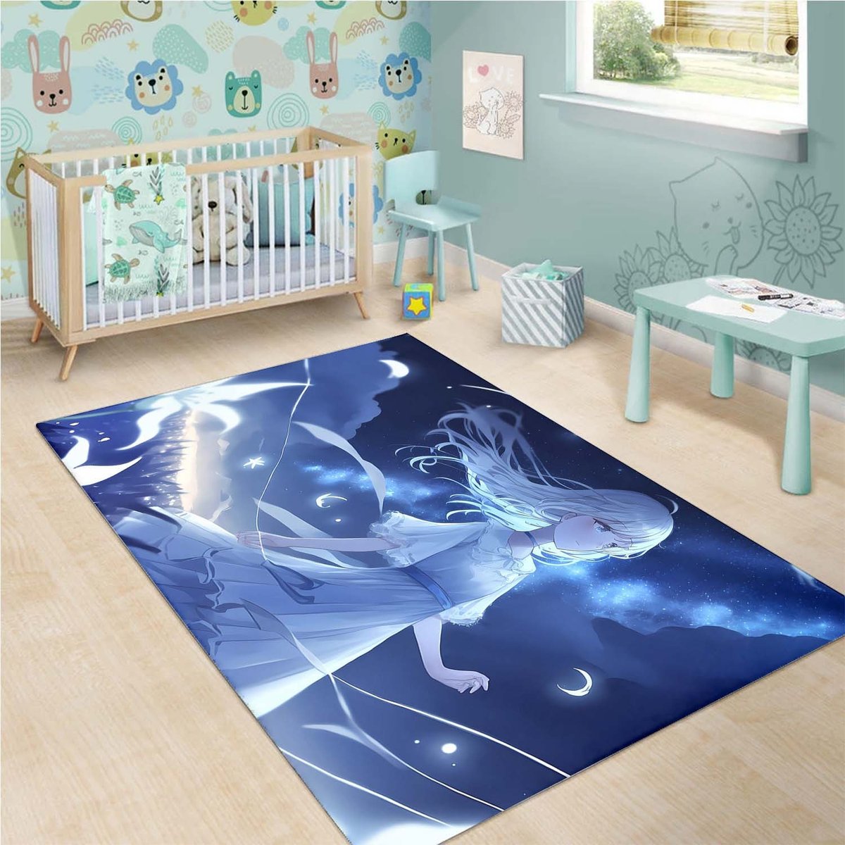 Anime Girl Night Rug