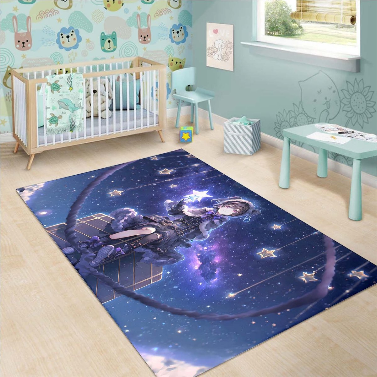 Anime Girl Stars Rug