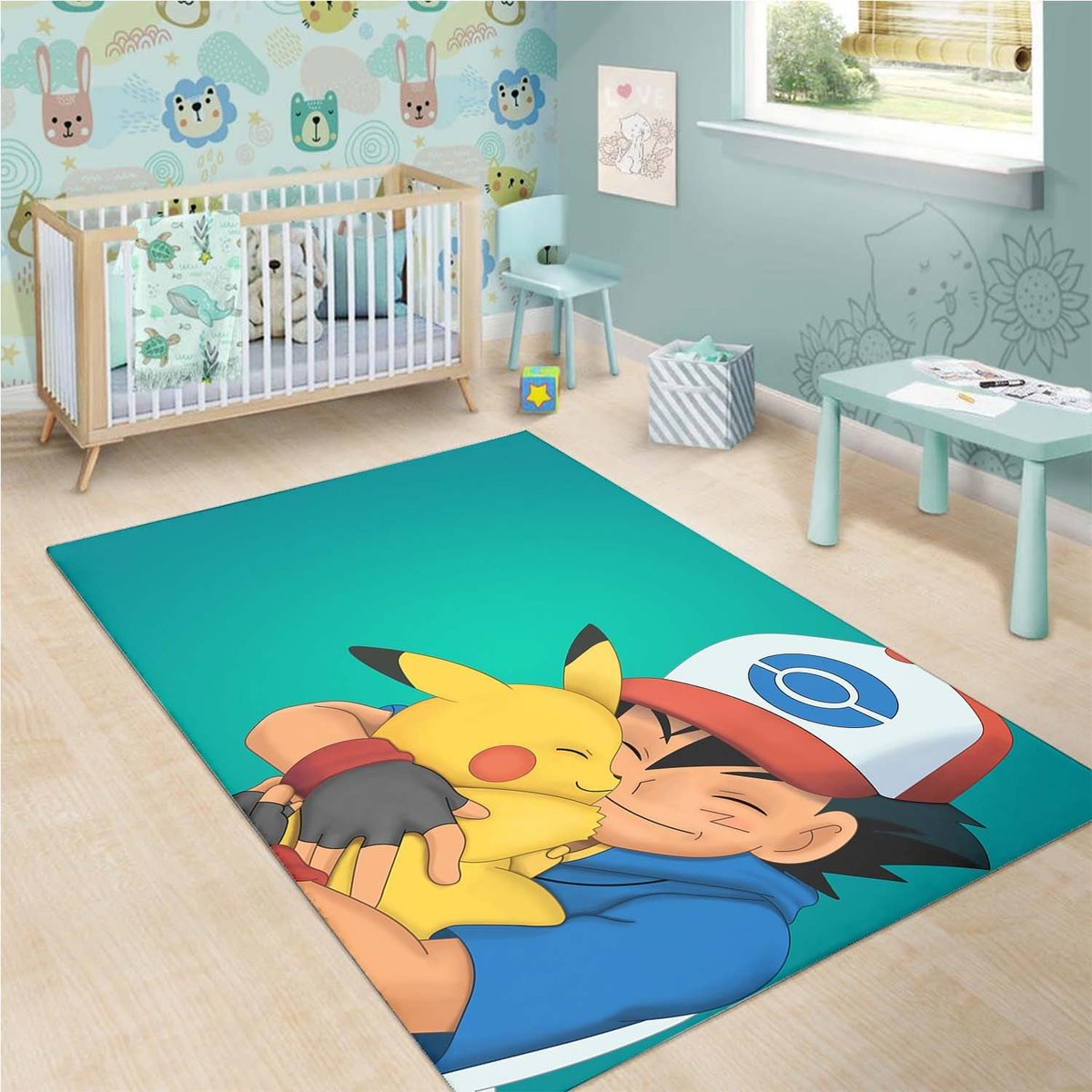 Ash Ketchum Pikachu 1 Rug