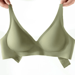 Deep-V seamless wireless bralette with removable pads, view 12