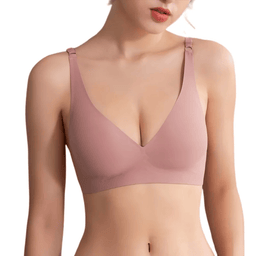 Deep-V seamless wireless bralette with removable pads, view 13